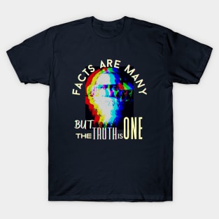 Tagore portrait art and quote: Facts are many, but the truth is one T-Shirt